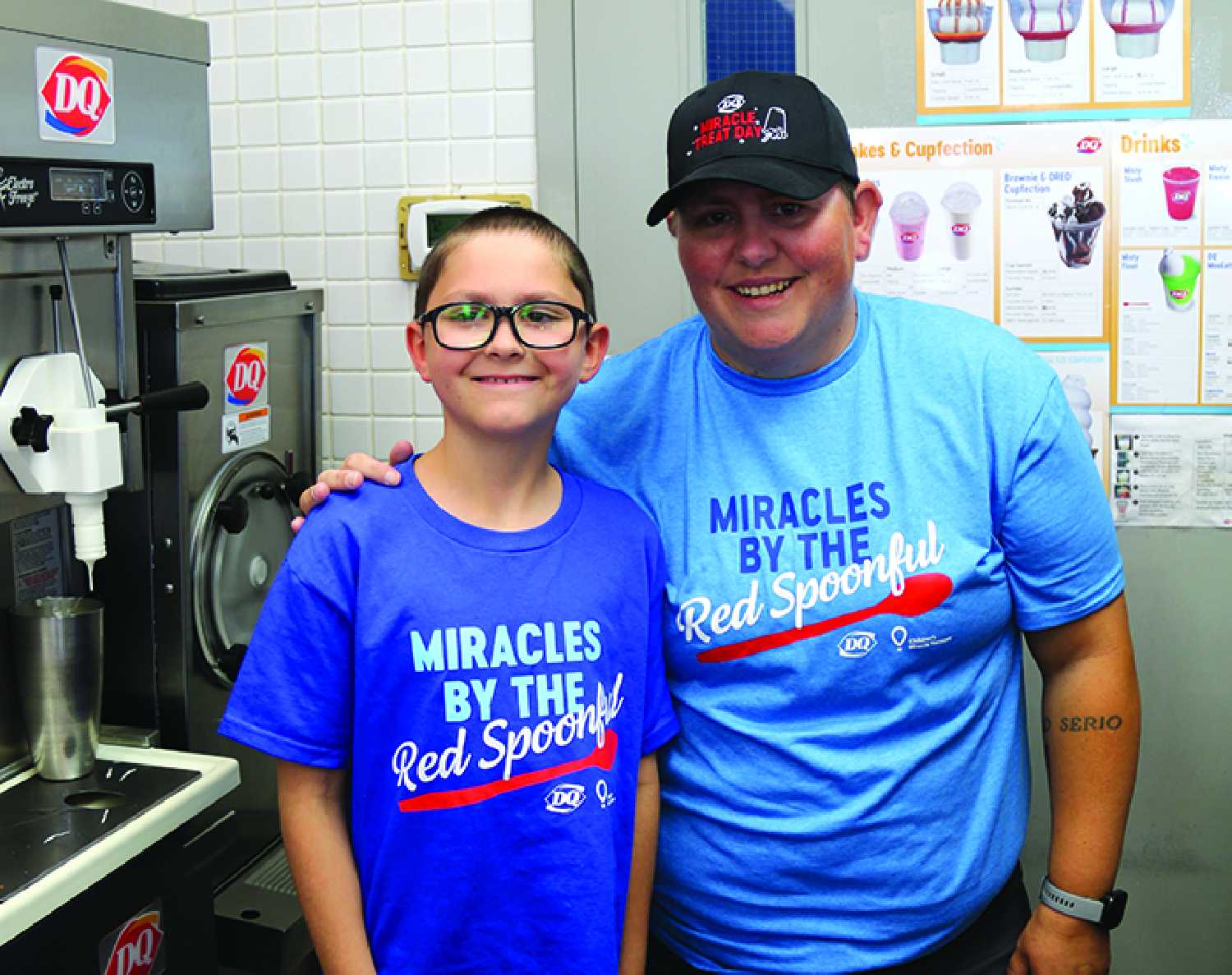 Blaze Dunn and Morgan Kerr of Moosomin Dairy Queen on Miracle Treat Day.